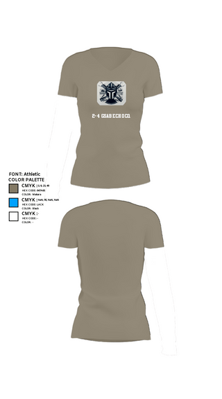 Women's Short Sleeve Vneck Shirt, 2-4 GSAB ECHO CO., Army, Teamtime, Team time, sublimation, custom sports apparel, team uniforms, spirit wear, spiritwear, sports uniforms, custom shirts, team store, custom team store, fundraiser sports, apparel fundraiser