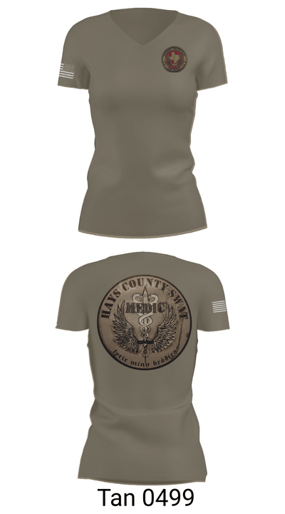 Hays County SWAT 65771365 Women's Short Sleeve V-neck Shirt - 65