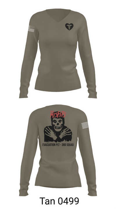 3rd squad 34801732 Women's Long Sleeve V-neck Shirt - 77