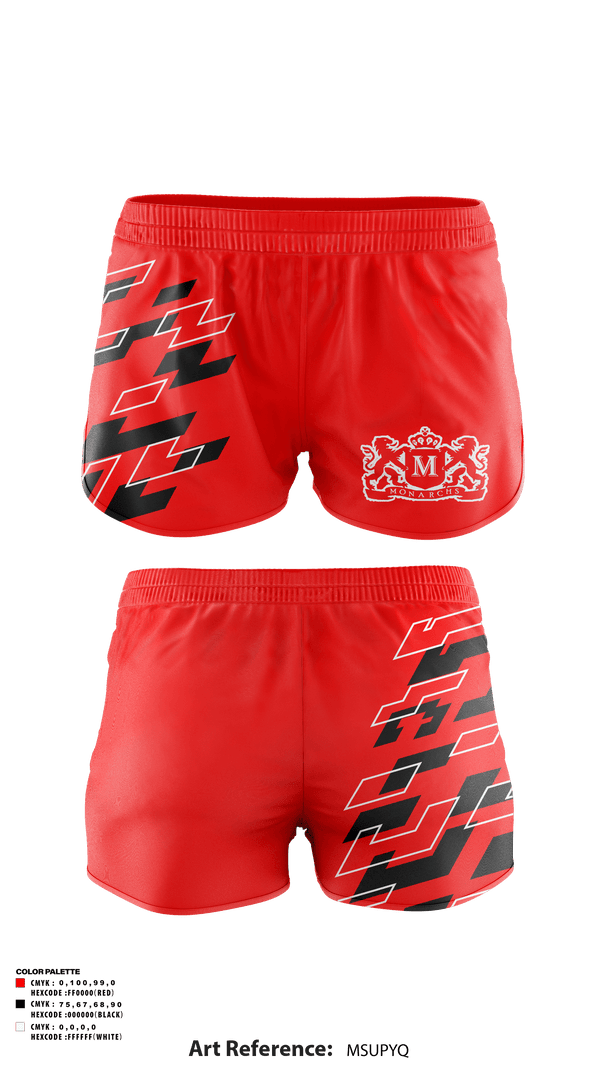 Track Shorts, Monarchs, Women's Soccer, Teamtime, Team time, sublimation, custom sports apparel, team uniforms, spirit wear, spiritwear, sports uniforms, custom shirts, team store, custom team store, fundraiser sports, apparel fundraiser