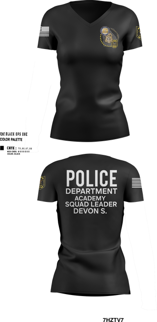 Womens Short Sleeve Vneck Shirt, Police Department Academy, , Teamtime, Team time, sublimation, custom sports apparel, team uniforms, spirit wear, spiritwear, sports uniforms, custom shirts, team store, custom team store, fundraiser sports, apparel fundraiser