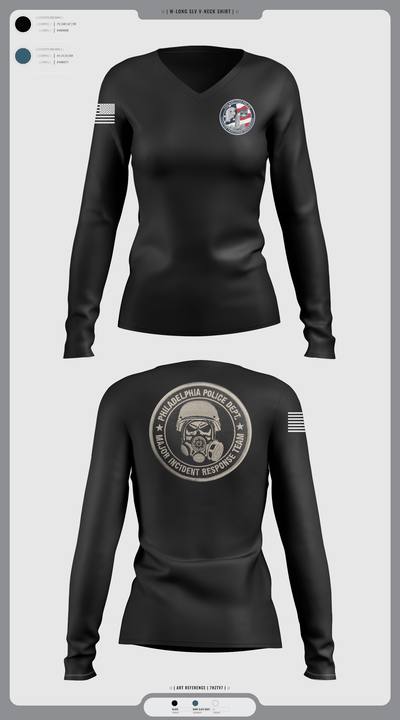Philadelphia Police Counter Terrorism Operations 96724572 Women's Long Sleeve V-neck Shirt - 1
