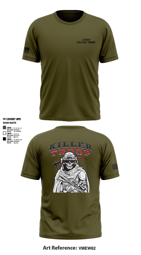 Short Sleeve Performance Shirt, 3/2CR Killer Troop, Army, Teamtime, Team time, sublimation, custom sports apparel, team uniforms, spirit wear, spiritwear, sports uniforms, custom shirts, team store, custom team store, fundraiser sports, apparel fundraiser
