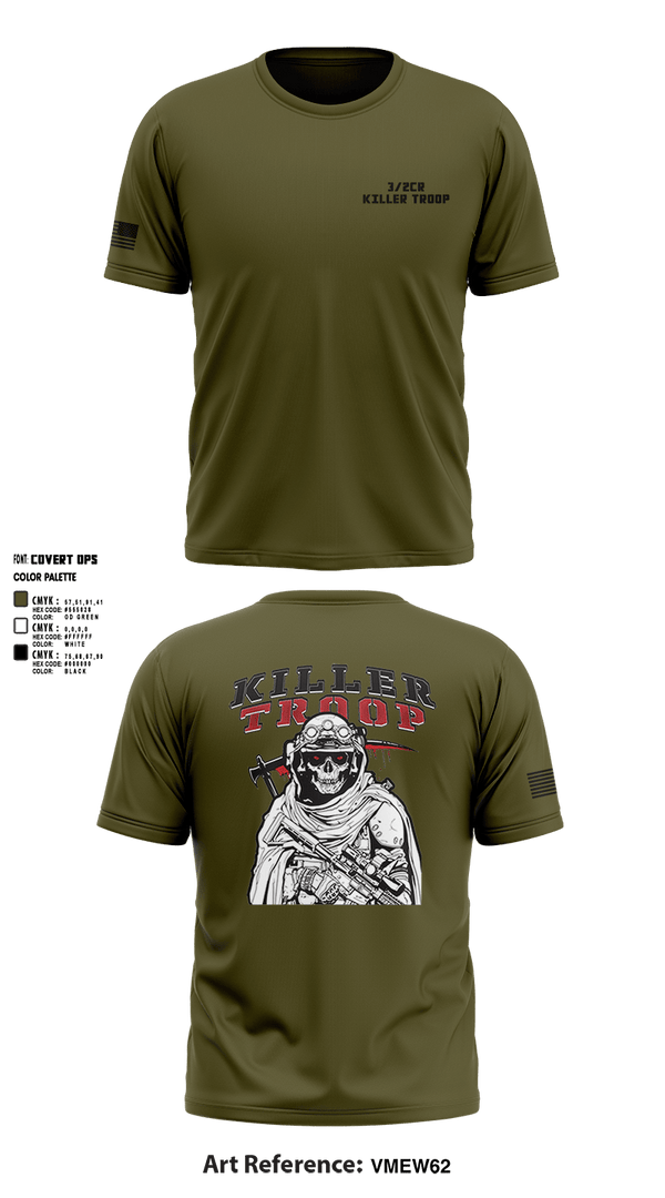 Short Sleeve Performance Shirt, 3/2CR Killer Troop, Army, Teamtime, Team time, sublimation, custom sports apparel, team uniforms, spirit wear, spiritwear, sports uniforms, custom shirts, team store, custom team store, fundraiser sports, apparel fundraiser