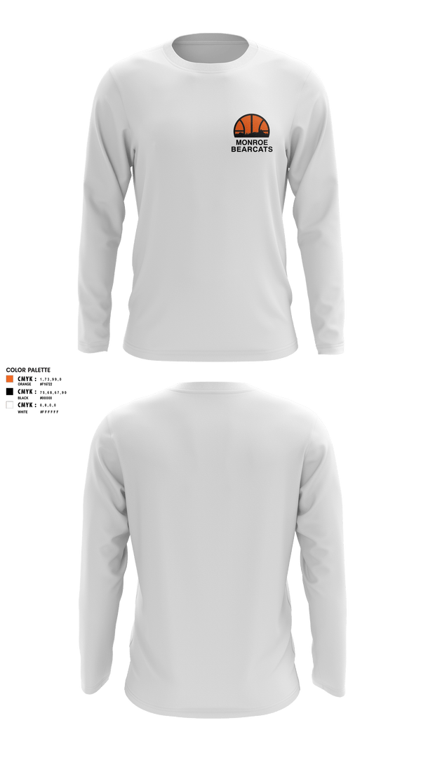 Long Sleeve Performance Shirt, Monroe High School Basketball, Women's Basketball, Teamtime, Team time, sublimation, custom sports apparel, team uniforms, spirit wear, spiritwear, sports uniforms, custom shirts, team store, custom team store, fundraiser sports, apparel fundraiser