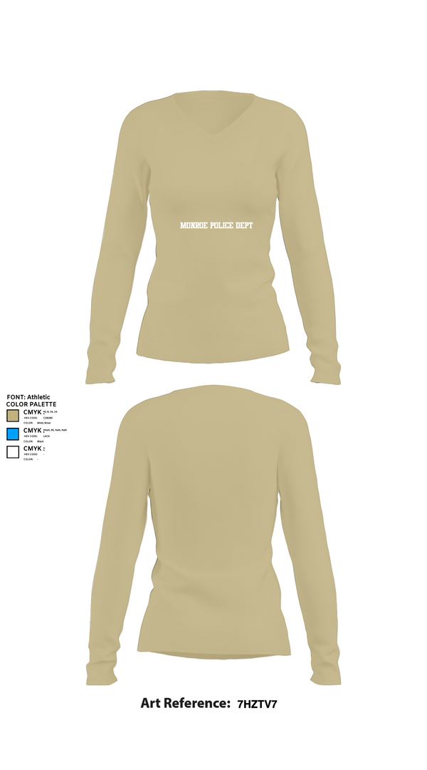 Womens Long Sleeve Vneck Shirt, Monroe Police Dept, Police, Teamtime, Team time, sublimation, custom sports apparel, team uniforms, spirit wear, spiritwear, sports uniforms, custom shirts, team store, custom team store, fundraiser sports, apparel fundraiser