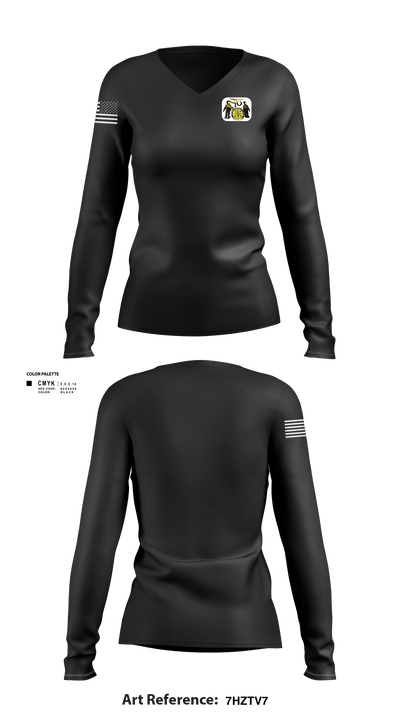 ForeignBrother 80522973 Women's Long Sleeve V-neck Shirt - 1