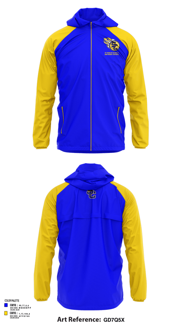 Windbreaker, St Charles Catholic High School Football, Football, Teamtime, Team time, sublimation, custom sports apparel, team uniforms, spirit wear, spiritwear, sports uniforms, custom shirts, team store, custom team store, fundraiser sports, apparel fundraiser