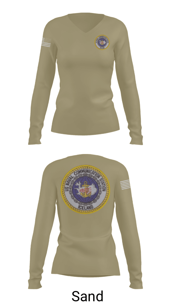 Women's Long Sleeve Vneck Shirt, NAVCOMSTA Iceland, , Teamtime, Team time, sublimation, custom sports apparel, team uniforms, spirit wear, spiritwear, sports uniforms, custom shirts, team store, custom team store, fundraiser sports, apparel fundraiser