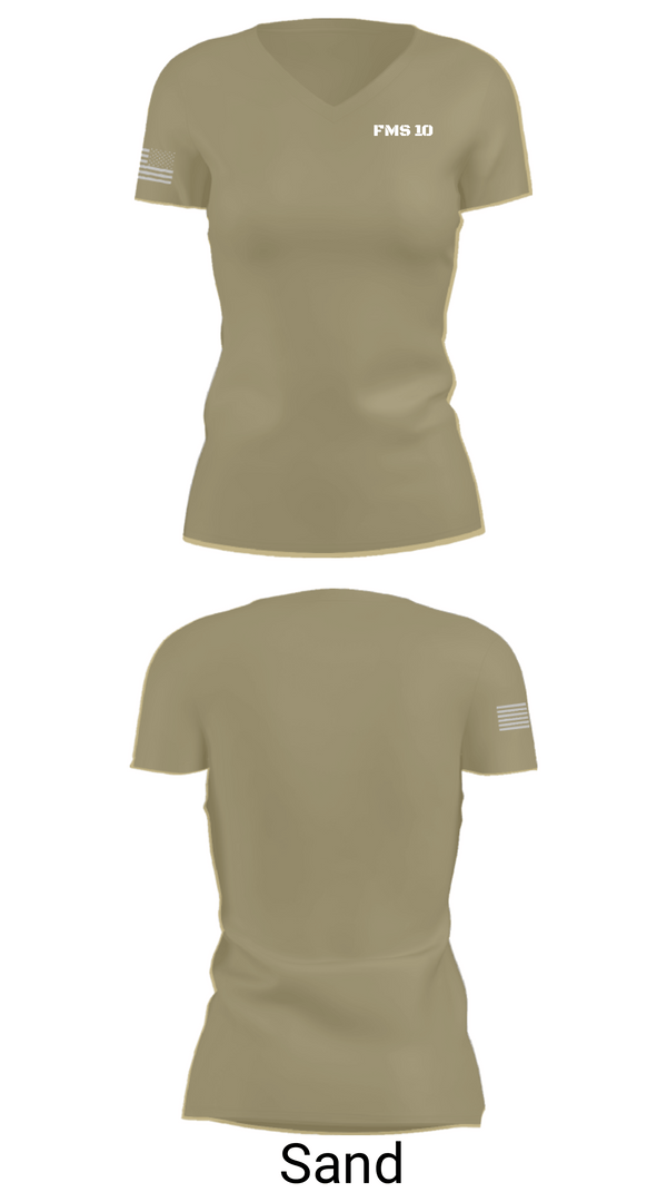 Women's Short Sleeve Vneck Shirt, FMS 10, National Guard, Teamtime, Team time, sublimation, custom sports apparel, team uniforms, spirit wear, spiritwear, sports uniforms, custom shirts, team store, custom team store, fundraiser sports, apparel fundraiser