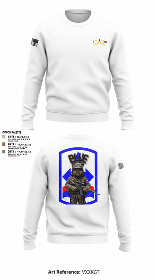 Crew Neck Sweatshirt, Bad boyzBlue Ewok, Army, Teamtime, Team time, sublimation, custom sports apparel, team uniforms, spirit wear, spiritwear, sports uniforms, custom shirts, team store, custom team store, fundraiser sports, apparel fundraiser