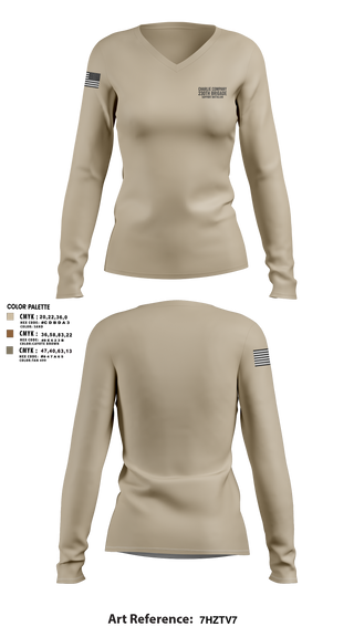 Womens Long Sleeve Vneck Shirt 1, , National Guard, Teamtime, Team time, sublimation, custom sports apparel, team uniforms, spirit wear, spiritwear, sports uniforms, custom shirts, team store, custom team store, fundraiser sports, apparel fundraiser