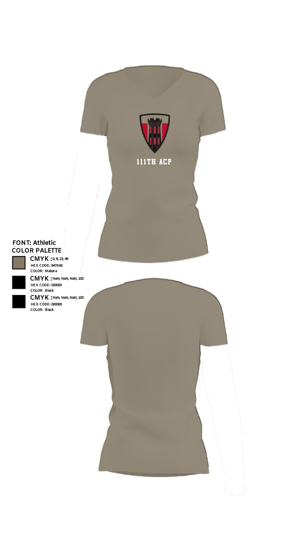 Womens Short Sleeve Vneck Shirt, 111th ACP, National Guard, Teamtime, Team time, sublimation, custom sports apparel, team uniforms, spirit wear, spiritwear, sports uniforms, custom shirts, team store, custom team store, fundraiser sports, apparel fundraiser