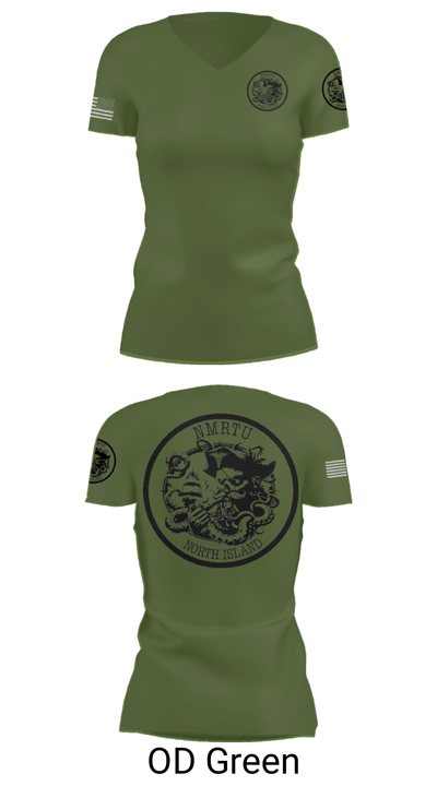 USS MAKIN ISLAND 57574160 Women's Short Sleeve V-neck Shirt - 46