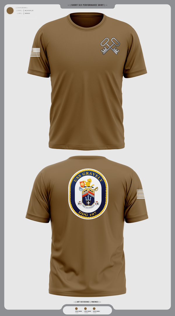 Short Sleeve Performance Shirt, USS GRAVELY, Navy, Teamtime, Team time, sublimation, custom sports apparel, team uniforms, spirit wear, spiritwear, sports uniforms, custom shirts, team store, custom team store, fundraiser sports, apparel fundraiser
