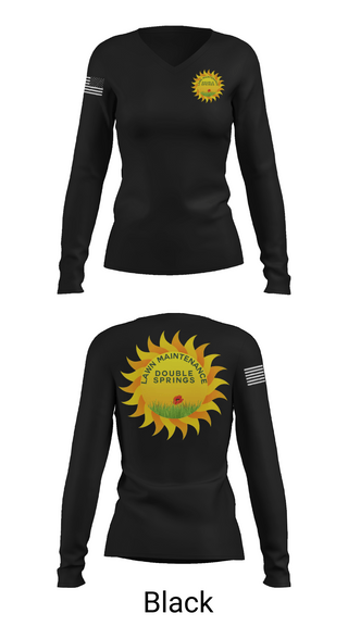 Womens Long Sleeve Vneck Shirt, Double Springs Lawn Maintenance, , Teamtime, Team time, sublimation, custom sports apparel, team uniforms, spirit wear, spiritwear, sports uniforms, custom shirts, team store, custom team store, fundraiser sports, apparel fundraiser