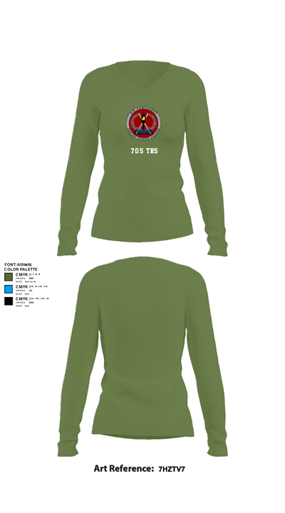 705 TRS 82513115 Women's Long Sleeve V-neck Shirt - 42