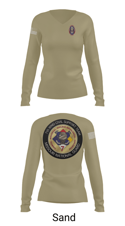 7th CST 5552337 Women's Long Sleeve V-neck Shirt -1 97