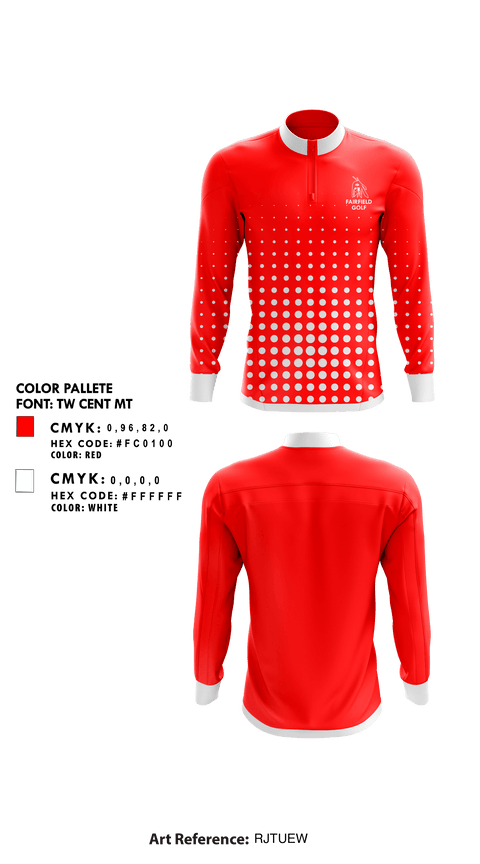 Quarter Zip Jacket, Fairfield Senior High School Golf, Golf, Teamtime, Team time, sublimation, custom sports apparel, team uniforms, spirit wear, spiritwear, sports uniforms, custom shirts, team store, custom team store, fundraiser sports, apparel fundraiser