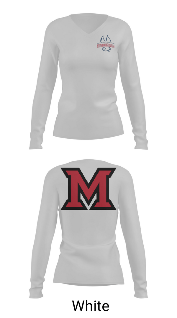 Women's Long Sleeve Vneck Shirt, Miami University - Middletown Baseball, Baseball, Teamtime, Team time, sublimation, custom sports apparel, team uniforms, spirit wear, spiritwear, sports uniforms, custom shirts, team store, custom team store, fundraiser sports, apparel fundraiser