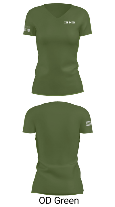 III MIG 21308092 Women's Short Sleeve V-neck Shirt - 48