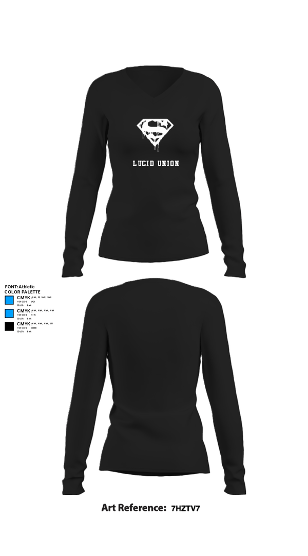 Women's Long Sleeve Vneck Shirt, Lucid union, Football, Teamtime, Team time, sublimation, custom sports apparel, team uniforms, spirit wear, spiritwear, sports uniforms, custom shirts, team store, custom team store, fundraiser sports, apparel fundraiser