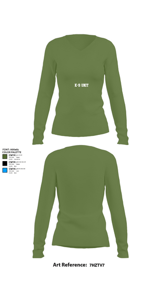 Womens Long Sleeve Vneck Shirt 1, K-9 Unit, Police, Teamtime, Team time, sublimation, custom sports apparel, team uniforms, spirit wear, spiritwear, sports uniforms, custom shirts, team store, custom team store, fundraiser sports, apparel fundraiser