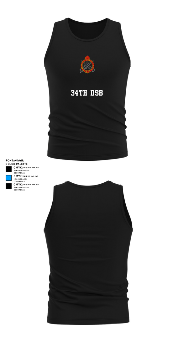 Tank Top, 34th DSB, Army, Teamtime, Team time, sublimation, custom sports apparel, team uniforms, spirit wear, spiritwear, sports uniforms, custom shirts, team store, custom team store, fundraiser sports, apparel fundraiser