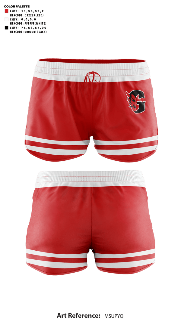 Womens Shorts, Glenwood Springs High School Cheer, Cheer, Teamtime, Team time, sublimation, custom sports apparel, team uniforms, spirit wear, spiritwear, sports uniforms, custom shirts, team store, custom team store, fundraiser sports, apparel fundraiser