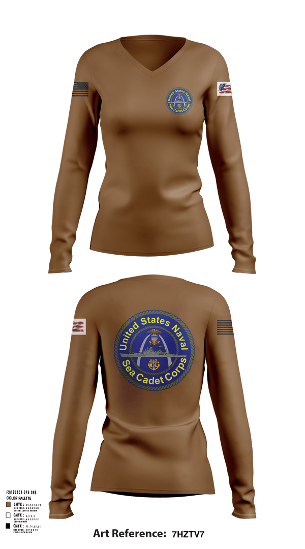 Women's Long Sleeve Vneck Shirt, Battleship misssouri, Navy, Teamtime, Team time, sublimation, custom sports apparel, team uniforms, spirit wear, spiritwear, sports uniforms, custom shirts, team store, custom team store, fundraiser sports, apparel fundraiser