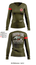 Chester fire explorers 87752590 Women's Long Sleeve V-neck Shirt - 5
