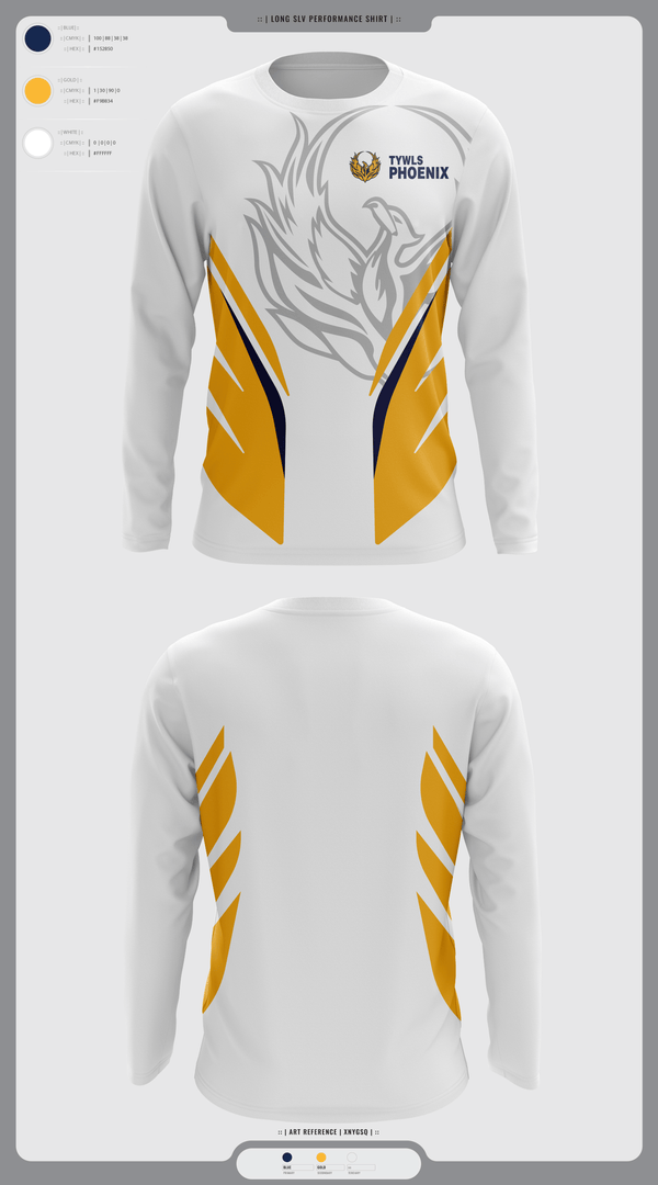 Long Sleeve Performance Shirt, TYWLS Phoenix, Spirit Store, Teamtime, Team time, sublimation, custom sports apparel, team uniforms, spirit wear, spiritwear, sports uniforms, custom shirts, team store, custom team store, fundraiser sports, apparel fundraiser