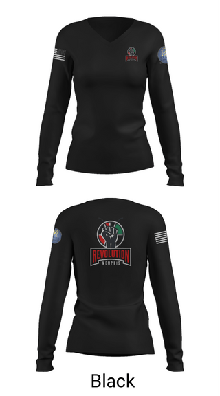 Women's Long Sleeve Vneck Shirt, Reaves Revolution, Men's Basketball, Teamtime, Team time, sublimation, custom sports apparel, team uniforms, spirit wear, spiritwear, sports uniforms, custom shirts, team store, custom team store, fundraiser sports, apparel fundraiser