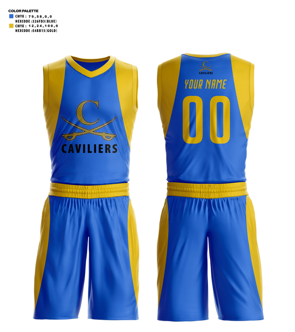 Basketball Uniform, Caviliers, Men's Basketball, Teamtime, Team time, sublimation, custom sports apparel, team uniforms, spirit wear, spiritwear, sports uniforms, custom shirts, team store, custom team store, fundraiser sports, apparel fundraiser