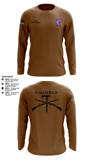 Long Sleeve Performance Shirt, Charger Co. / 2-112th Infantry Battalion, National Guard, Teamtime, Team time, sublimation, custom sports apparel, team uniforms, spirit wear, spiritwear, sports uniforms, custom shirts, team store, custom team store, fundraiser sports, apparel fundraiser