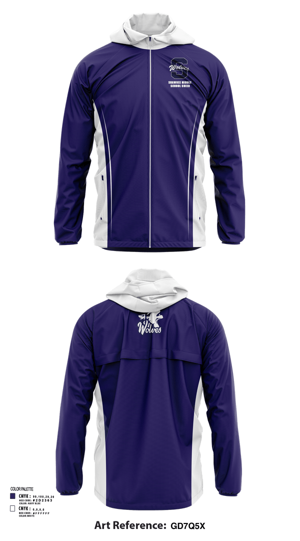 Windbreaker, Shawnee Middle School Cheer, Cheer, Teamtime, Team time, sublimation, custom sports apparel, team uniforms, spirit wear, spiritwear, sports uniforms, custom shirts, team store, custom team store, fundraiser sports, apparel fundraiser