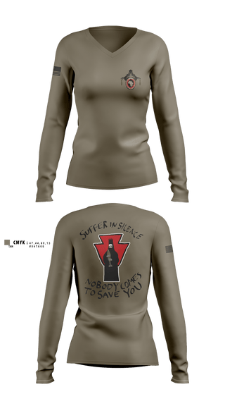 Womens Long Sleeve Vneck Shirt 1, 1-111 MTR renew1-111 SkinWalker renew, National Guard, Teamtime, Team time, sublimation, custom sports apparel, team uniforms, spirit wear, spiritwear, sports uniforms, custom shirts, team store, custom team store, fundraiser sports, apparel fundraiser