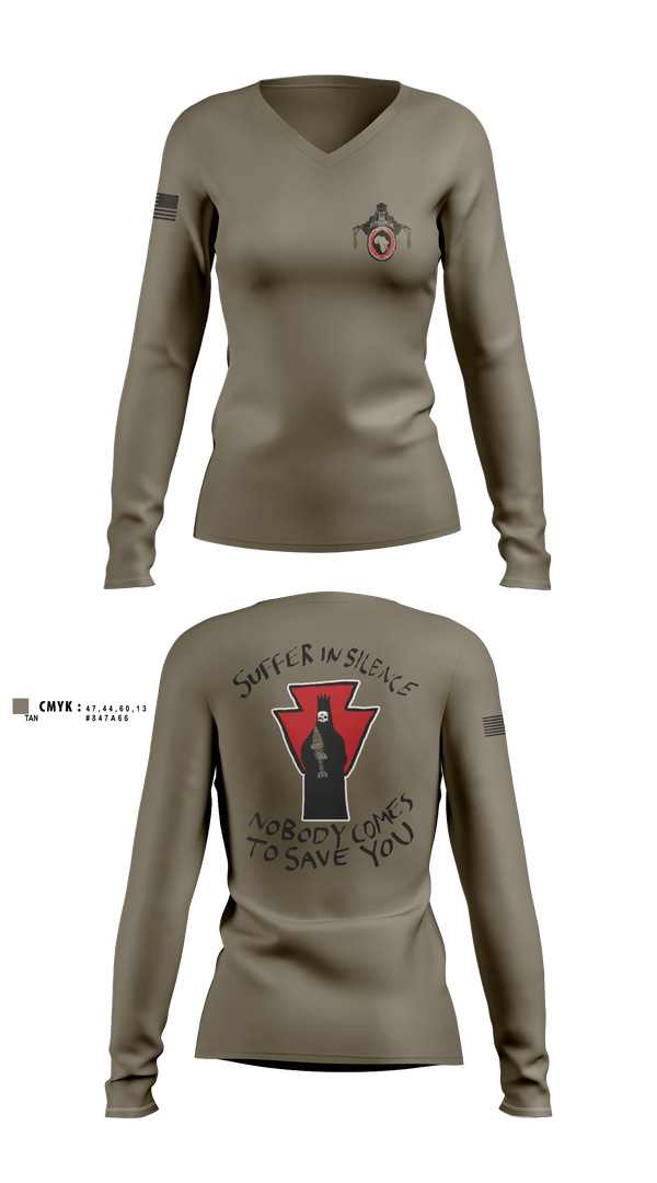 Womens Long Sleeve Vneck Shirt 1, 1-111 MTR renew1-111 SkinWalker renew, National Guard, Teamtime, Team time, sublimation, custom sports apparel, team uniforms, spirit wear, spiritwear, sports uniforms, custom shirts, team store, custom team store, fundraiser sports, apparel fundraiser