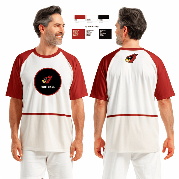 Short Sleeve Performance Shirt, Del valle cardinals, Football, Teamtime, Team time, sublimation, custom sports apparel, team uniforms, spirit wear, spiritwear, sports uniforms, custom shirts, team store, custom team store, fundraiser sports, apparel fundraiser