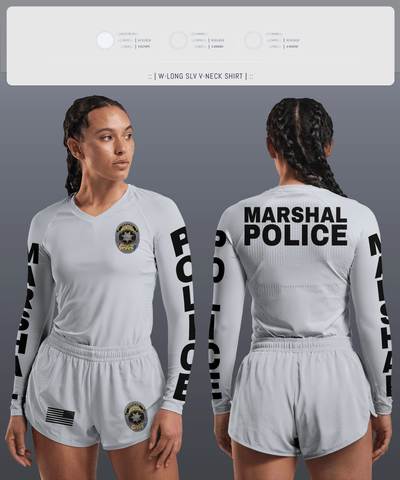 Las Vegas city marshals 28118812 Women's Long Sleeve V-neck Shirt - 2