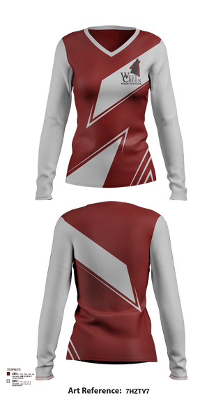 Womens Long Sleeve Vneck Shirt, West Creek High School Cross Country, Cross Country, Teamtime, Team time, sublimation, custom sports apparel, team uniforms, spirit wear, spiritwear, sports uniforms, custom shirts, team store, custom team store, fundraiser sports, apparel fundraiser