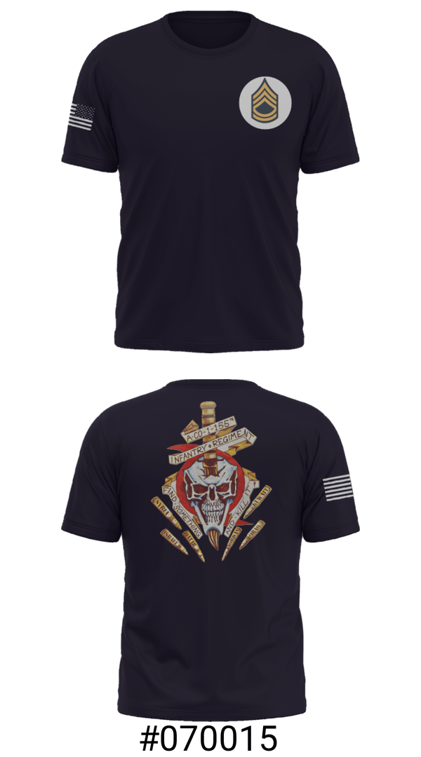 Short Sleeve Performance Shirt, A Co 1/155 INF, Army, Teamtime, Team time, sublimation, custom sports apparel, team uniforms, spirit wear, spiritwear, sports uniforms, custom shirts, team store, custom team store, fundraiser sports, apparel fundraiser