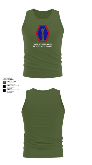 Tank Top, 100th Battalion 442nd Infantry Delta dragons, Army, Teamtime, Team time, sublimation, custom sports apparel, team uniforms, spirit wear, spiritwear, sports uniforms, custom shirts, team store, custom team store, fundraiser sports, apparel fundraiser