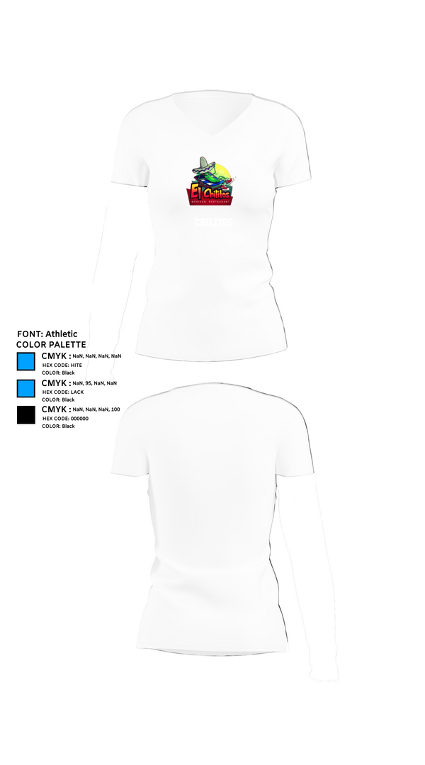 Womens Short Sleeve Vneck Shirt, Chilitos, , Teamtime, Team time, sublimation, custom sports apparel, team uniforms, spirit wear, spiritwear, sports uniforms, custom shirts, team store, custom team store, fundraiser sports, apparel fundraiser
