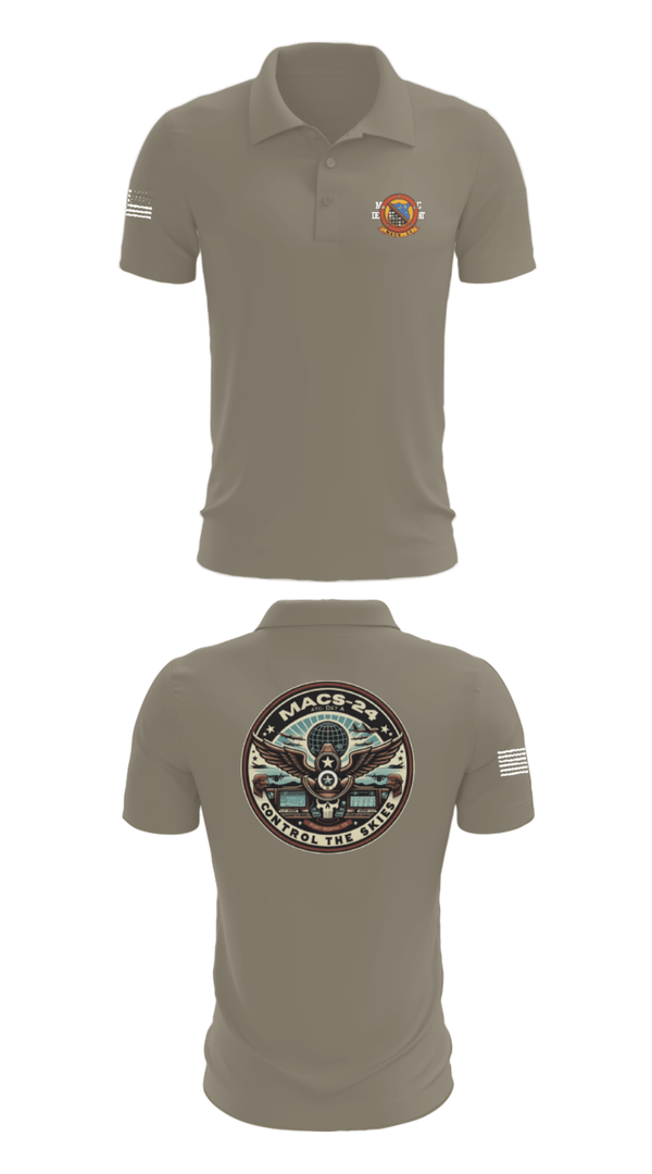 Short Sleeve Performance Polo, MACS 24 ATC Detachment A, Marines, Teamtime, Team time, sublimation, custom sports apparel, team uniforms, spirit wear, spiritwear, sports uniforms, custom shirts, team store, custom team store, fundraiser sports, apparel fundraiser