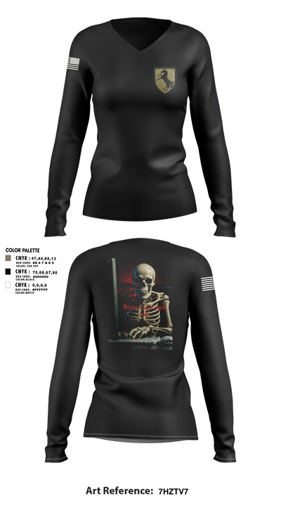 1/11 acr 73255623 Women's Long Sleeve V-neck Shirt - 3