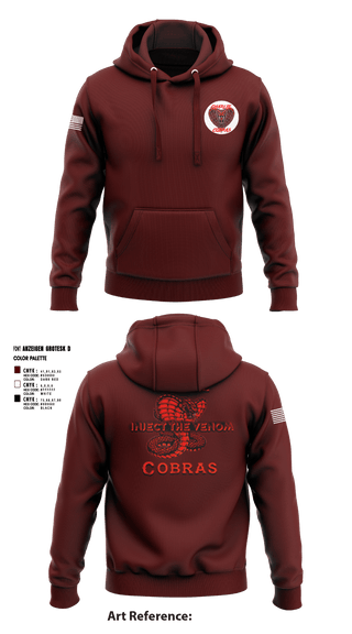 Hoodie, Charlie Company Cobras, Army, Teamtime, Team time, sublimation, custom sports apparel, team uniforms, spirit wear, spiritwear, sports uniforms, custom shirts, team store, custom team store, fundraiser sports, apparel fundraiser