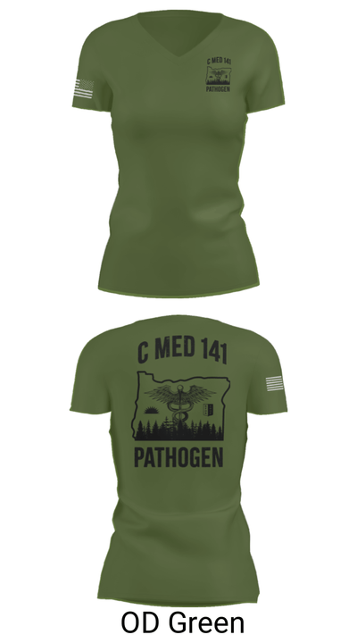 C MED 141 64606356 Women's Short Sleeve V-neck Shirt - 46