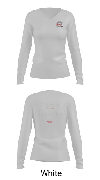 Womens Long Sleeve Vneck Shirt, Crepe Avenue, , Teamtime, Team time, sublimation, custom sports apparel, team uniforms, spirit wear, spiritwear, sports uniforms, custom shirts, team store, custom team store, fundraiser sports, apparel fundraiser