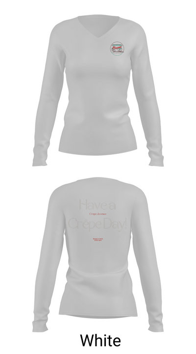 Crepe Avenue 9690947 Women's Long Sleeve V-neck Shirt - 16